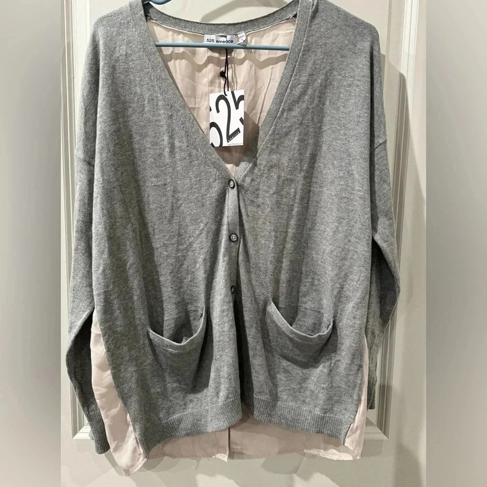 525 AMERICA NWT CARDIGAN WITH SHEER BACK SIZE LARGE